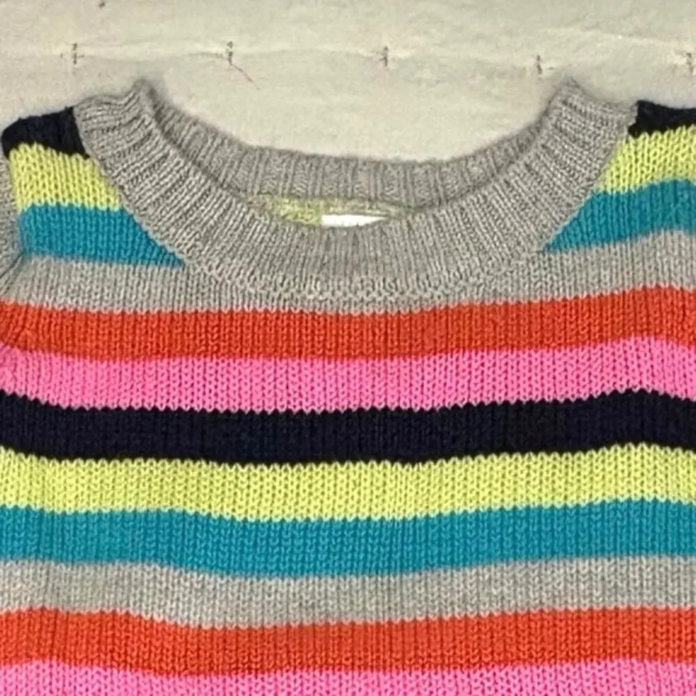Carter's Striped Sweater Dress Baby Girl 12M Bright Multicolor A-Line Knit